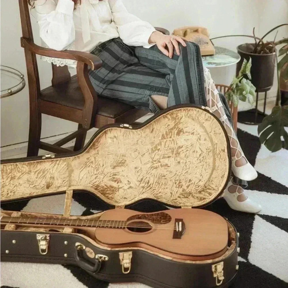 Free People Stripe Denim Flare Jeans with Dramatic Side Slit - Picture 3 of 5